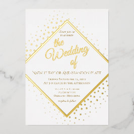 Invitación Con Relieve Metalizado Boda purpurina de oro elegante