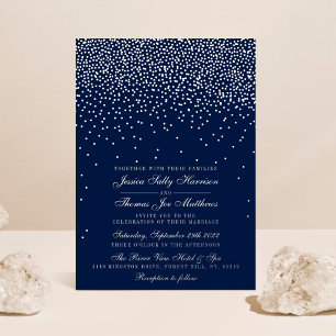 Invitación Con Relieve Metalizado Boda Real de Confeti Glam Elegante