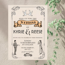 Boda Retro en Blanco y Negro Vintage