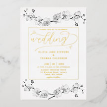 Boda Romántica Orquídeas Blancas Oro Clásico