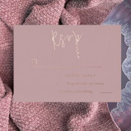 Invitación Con Relieve Metalizado Boda rosa dorado polvoriento, RSVP de la ducha nup