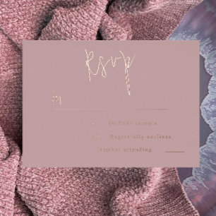 Invitación Con Relieve Metalizado Boda rosa dorado polvoriento, RSVP de la ducha nup
