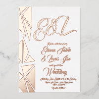 Boda Rubor Gold de Geometría presionado