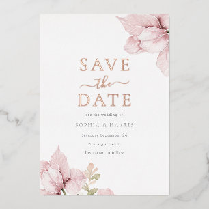 Invitación Con Relieve Metalizado Boda Rubor Rosa Oro Salva La Fecha