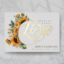 Boda Rústica de Girasoles sin Adornos Solo Amor