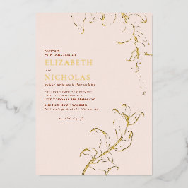 Invitación Con Relieve Metalizado Boda rústica de otoño boho vintage terracota