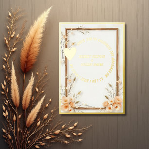Invitación Con Relieve Metalizado Boda rústico botánico de oro de lujo