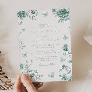 Invitación Con Relieve Metalizado Boda Sage & Silver encantado