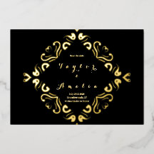 Boda Salvar la fecha Black Real Gold