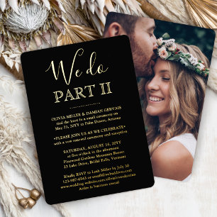 Invitación Con Relieve Metalizado Boda Secuela DIY Color Foto Negra Nosotros Hacemos
