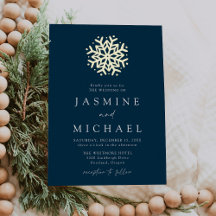 Boda Simple de Copo de Nieve de Navy y Oro