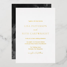 Invitación Con Relieve Metalizado Boda simple elegante fotográfico clásico