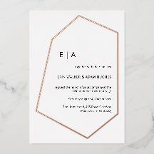 Boda simple Geométrico Real Rosa Gold