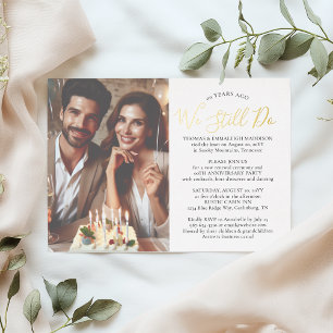 Invitación Con Relieve Metalizado Boda simple vota por aniversario de renovación Fie