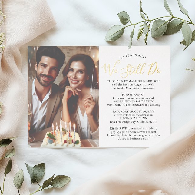 Invitación Con Relieve Metalizado Boda simple vota por aniversario de renovación Fie (Subido por el creador)