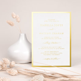 Invitación Con Relieve Metalizado Boda Simple y Elegante