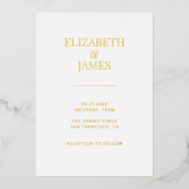 Invitación Con Relieve Metalizado Boda simple y moderno