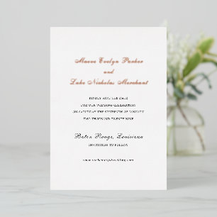 Invitación Con Relieve Metalizado Boda Tradicional Atemporal Save the Date