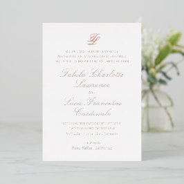 Invitación Con Relieve Metalizado Boda tradicional elegante