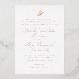 Invitación Con Relieve Metalizado Boda tradicional elegante