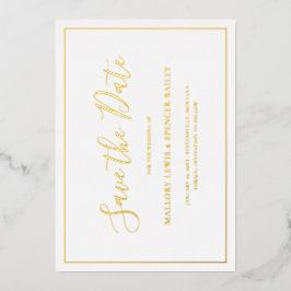 Invitación Con Relieve Metalizado Boda tradicional elegante salva la fecha