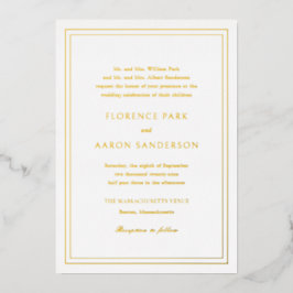 Invitación Con Relieve Metalizado Boda tradicional inmaduro