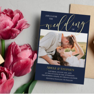 Invitación Con Relieve Metalizado Boda Únete a Nosotros Escritura Fotos Doble Cara N