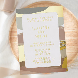 Invitación Con Relieve Metalizado Boda Verde en negrita y edugie Olive