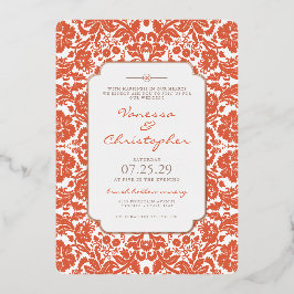 Invitación Con Relieve Metalizado Boda Verona Sunset