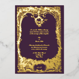 Invitación Con Relieve Metalizado Boda Vintage Francés Luis XV Rococó