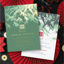 Bodas Chinas Chic Hojas de Bambú Zen Verde Menta