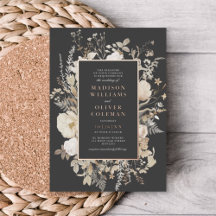 Bodas Elegantes Terrosas Florales Gris Oscuro Mood