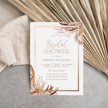 Boho Bohemian Bridal Shower Rosa Gold