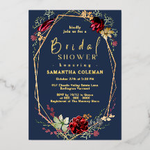 Boho Geométrico Wildflower Blue Navy Shower