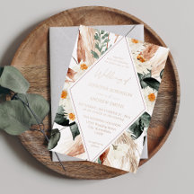 Boho LG Texto Boho Cobre Pampas Floral Boda 3
