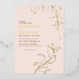 Invitación Con Relieve Metalizado Boho Vintage deja a un Boda de Terracotta Rustic F