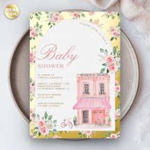 Bonjour Bebe French Pink Parisian Cafe Baby Shower