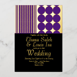 Invitación Con Relieve Metalizado Bordado africano audaz en Ankara para boda Prensad