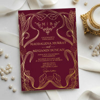 Bordado Art Nouveau Floral Vines Monograma Boda Bo