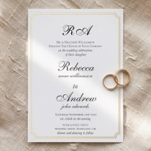 Bordes de oro elegantes Monograma clásico  