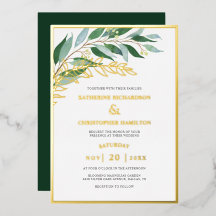 Bosque de follaje elegante boda de hoja de oro ver