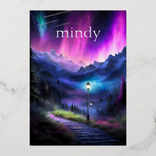 Invitación Con Relieve Metalizado Bosque encantado