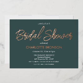 Invitación Con Relieve Metalizado Bosque Minimalista Guión Despedida de Soltera Rosa