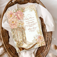 Botas vaqueras occidentales para baby shower flora