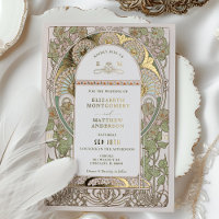 Bougainvillea Oro Verde Boda Art Nouveau Mucha