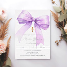 Bow lavender girl silver Confirmation