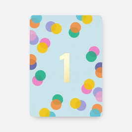 Invitación Con Relieve Metalizado Boy First Birday Confetti Blue and Gold