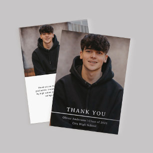 Invitación Con Relieve Metalizado Brecha de plata   Graduación de fotos Gracias
