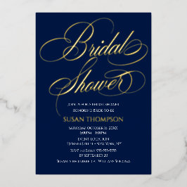Invitación Con Relieve Metalizado Bridal Shower Elegant Invitation Foil Invitation