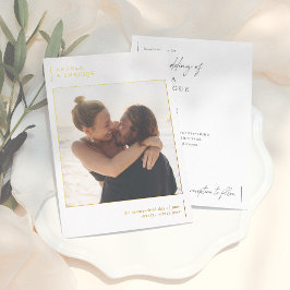 Invitación Con Relieve Metalizado Brillante Boda de fotografía romántico moderno y M
